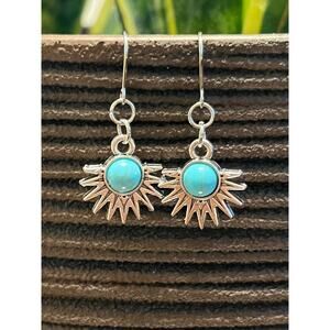 Hypoallergenic French Wires Ethnic Inspired Dangle Earrings Turquoise